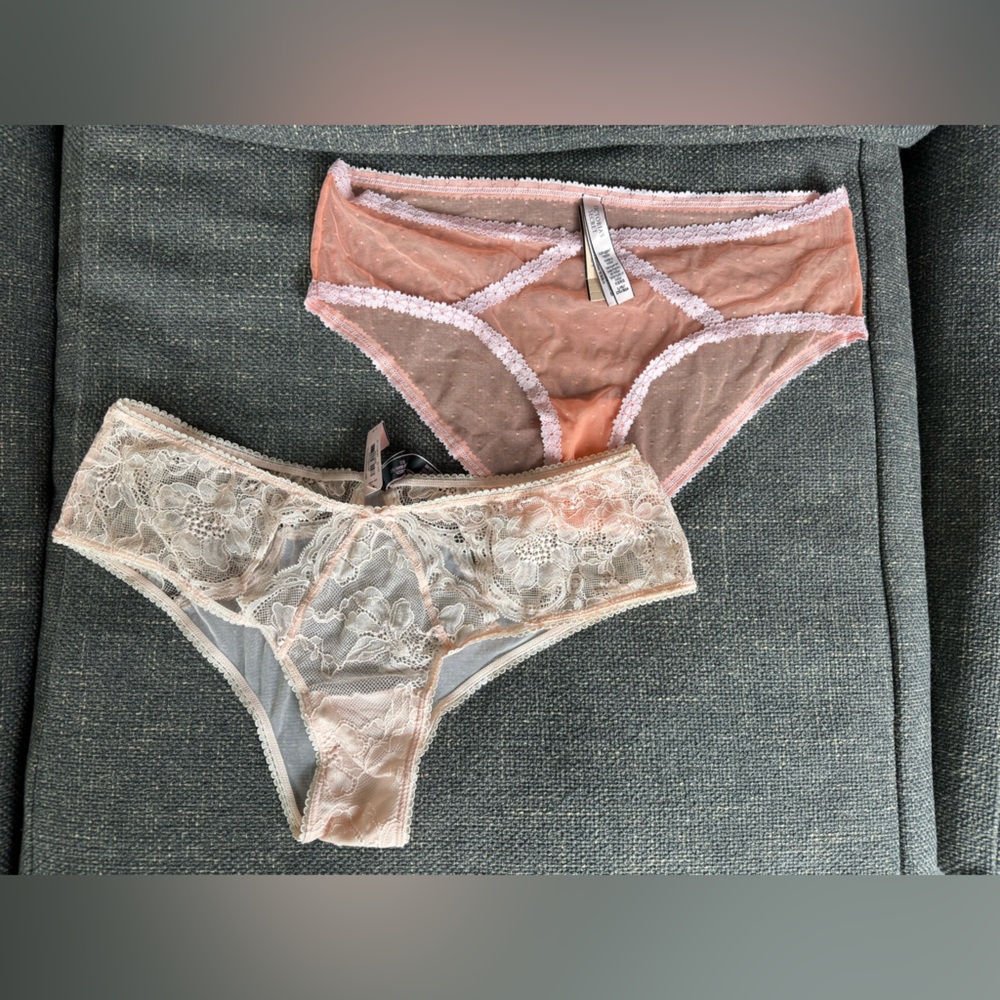 Zara Cream and Pink Lace Panties Set